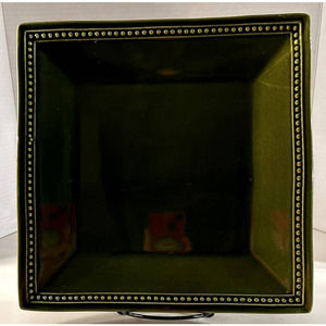 Pier 1 Imports Spice Route Clove 10.5" Square Beaded Dinner Plate